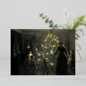  Victoriaans Era Happy Kerstboom Folie Feestdagenkaart (Staand Voorkant)