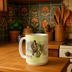 Victoriaans Era Ingeblikte Lima Bonen Label Koffiemok