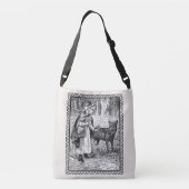 Victoriaans Era Ingelijste Roodkapje Illustratie Crossbody Tas (Achterkant)