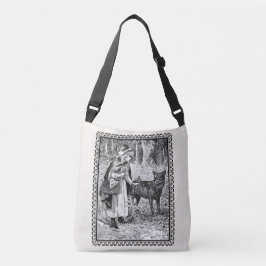 Victoriaans Era Ingelijste Roodkapje Illustratie Crossbody Tas