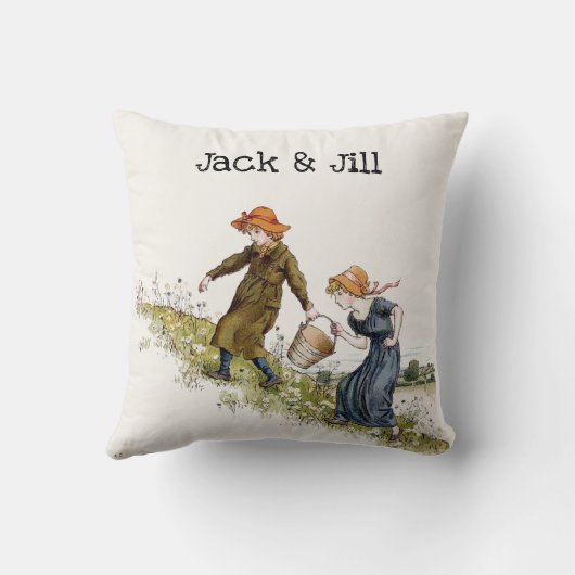 Victoriaans Era Jack & Jill van Kate Greenaway Kussen (Achterkant)