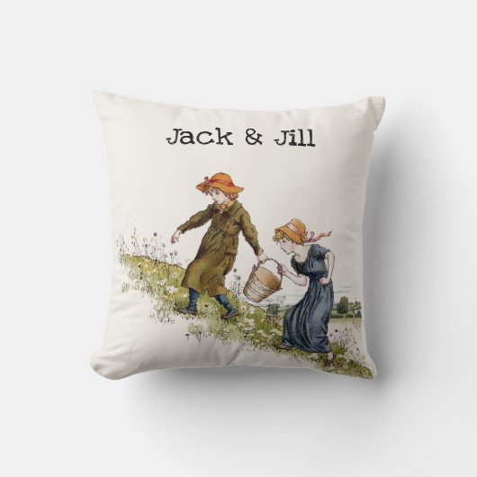 Victoriaans Era Jack & Jill van Kate Greenaway Kussen (Voorkant)