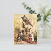 Victoriaans ERA Kat dat een speling afspeelt Briefkaart (Staand voorkant)