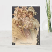 Victoriaans Era-kerstkaartje Feestdagen Kaart (Voorkant)