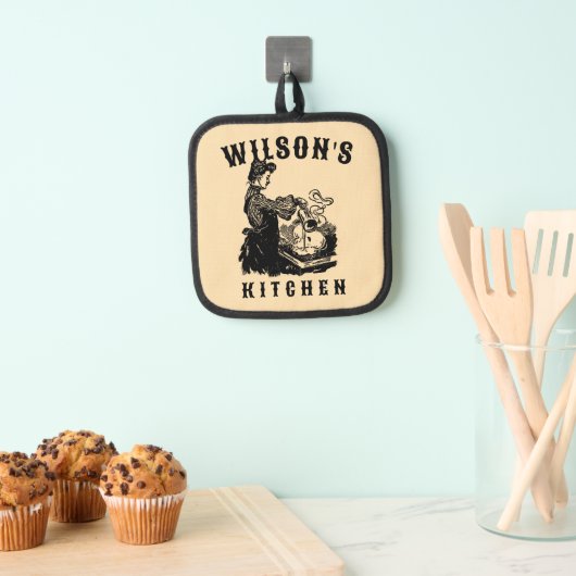 Victoriaans Era Keuken Sjabloon Pannenlap (Insitu(Ophanging))