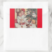 Victoriaans Era Kinder Vintage Kerstticker Rechthoekige Sticker (Tas)