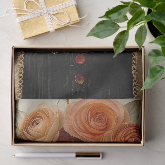 Victoriaans Era Lady Floral Hoofdtooi Decoupage Tissuepapier (Geschenk)