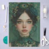 Victoriaans Era Lady Floral Hoofdtooi Decoupage Tissuepapier (Craft)