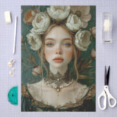 Victoriaans Era Lady Floral Hoofdtooi Decoupage Tissuepapier (Craft)