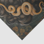 Victoriaans Era Lady Snake Hoofdadres Decoupage Tissuepapier (Detail)