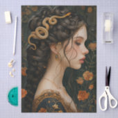 Victoriaans Era Lady Snake Hoofdadres Decoupage Tissuepapier (Craft)