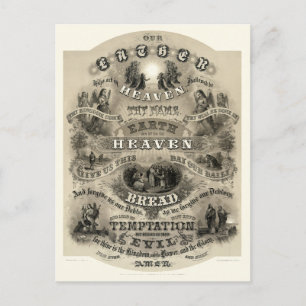 Victoriaans Era Lord's Prayer Briefkaart