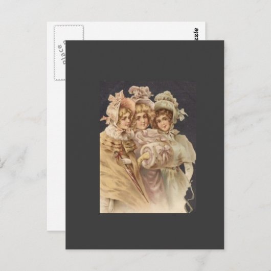 Victoriaans Era Mode Briefkaart (Voorkant / Achterkant)