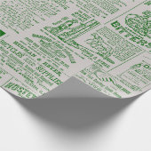 Victoriaans Era Newspaper Adverteren groene afdruk Cadeaupapier (Hoek)