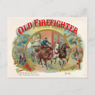 Victoriaans Era Old Firefighter Briefkaart