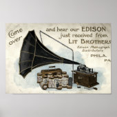  Victoriaans Era Phonograph AD Poster (Voorkant)