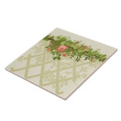 Victoriaans Era Pink Pose Trellis Frieze Tegeltje (Zijkant)