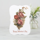  Victoriaans Era Red Roses Valentijn Holiday Feestdagenkaart (Staand voorkant)