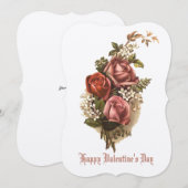  Victoriaans Era Red Roses Valentijn Holiday Feestdagenkaart (Voorkant / Achterkant)