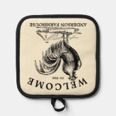 Victoriaans Era Rooster Boerderij Home Welkom Pannenlap (Voorkant)