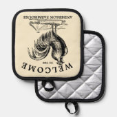 Victoriaans Era Rooster Boerderij Home Welkom Pannenlap (Voorkant / Achterkant)