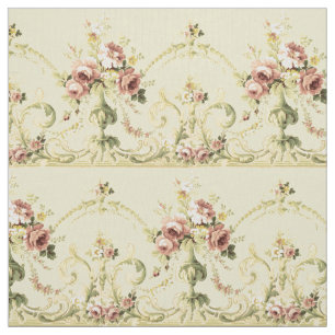 Victoriaans Era Rose Bouquet Frieze Patroon Stof