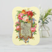  Victoriaans Era Rozen Holiday Card Feestdagenkaart (Staand voorkant)