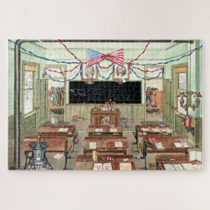 Victoriaans Era Rural School Room Poster Legpuzzel