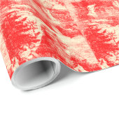 Victoriaans Era Santa Claus Toile  Red Cadeaupapier (Rol Hoek)