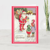  Victoriaans Era Santa Elf-kaart Feestdagen Kaart (Voorkant)