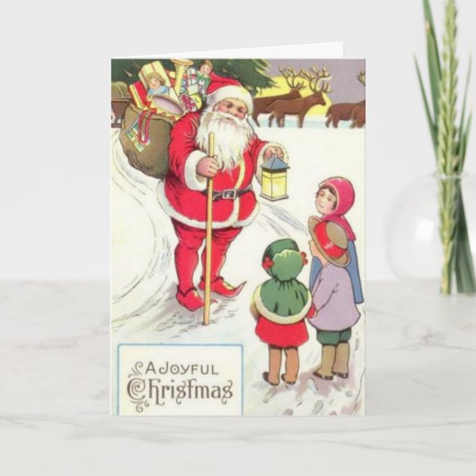  Victoriaans Era Santa Elf-kaart Feestdagen Kaart (Voorkant)