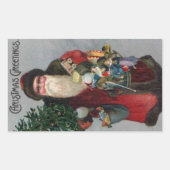 Victoriaans Era Santa Kerst sticker (Voorkant)