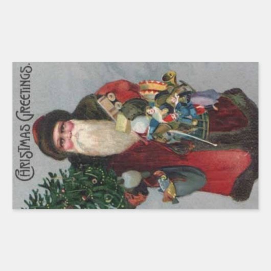 Victoriaans Era Santa Kerst sticker (Voorkant)