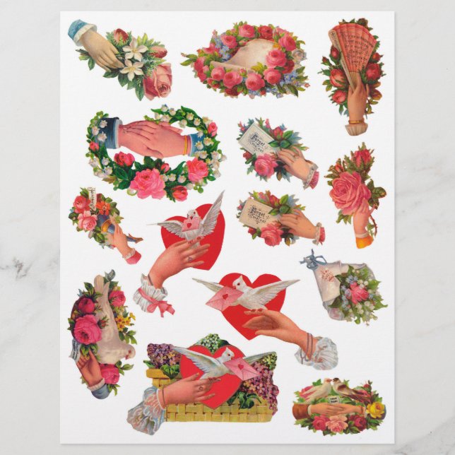  Victoriaans Era Scrapbook Hearts Hand Whimsy (Voorkant)