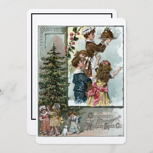 Victoriaans Era Sjabloon kerstfeestdag (Voorkant / Achterkant)