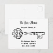  Victoriaans Era Sleutel Nieuw Huis Aankondigingskaart (Voorkant / Achterkant)