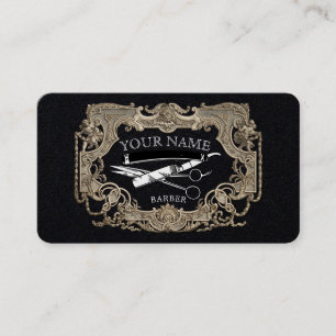Victoriaans Era Steampunk Barber Sjabloon Visitekaartje