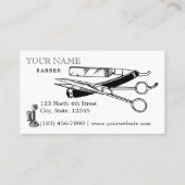  Victoriaans Era Steampunk Barber Sjabloon Visitekaartje (Achterkant)