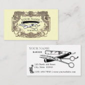 Victoriaans Era Steampunk Barber Sjabloon Visitekaartje (Voorkant / Achterkant)