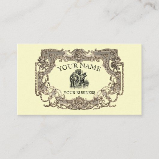   Victoriaans Era Steampunk Sjabloon Visitekaartje (Voorkant)