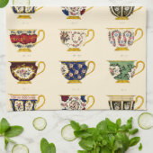 Victoriaans Era Tea Cup Design Patroon Theedoek (Gevouwen)
