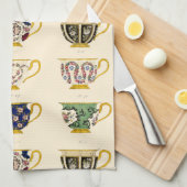 Victoriaans Era Tea Cup Design Patroon Theedoek (Quarter Fold)