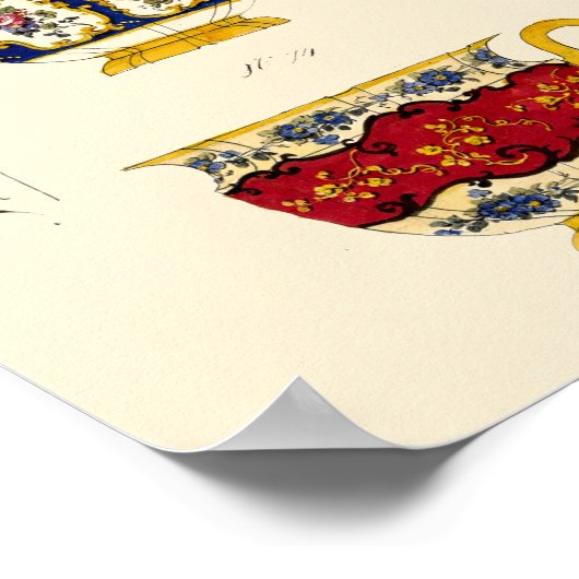  Victoriaans Era Tea Cup Design Poster (Hoek)