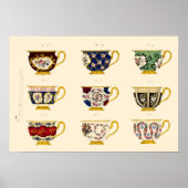  Victoriaans Era Tea Cup Design Poster (Voorkant)