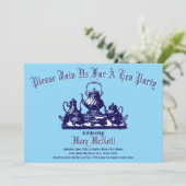 Victoriaans Era Tea Party Sjabloon Uitnodiging (Staand voorkant)