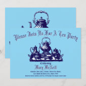 Victoriaans Era Tea Party Sjabloon Uitnodiging (Voorkant / Achterkant)