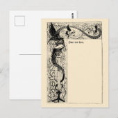  Victoriaans Era trekt de Sjabloon van de Grens va Briefkaart (Voorkant / Achterkant)