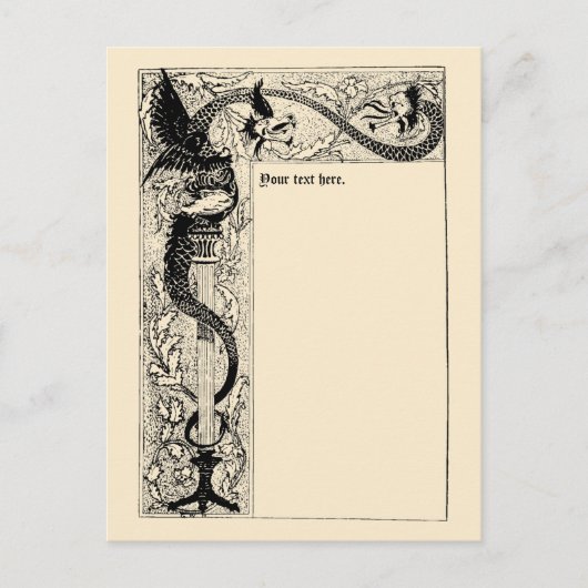  Victoriaans Era trekt de Sjabloon van de Grens va Briefkaart (Voorkant)