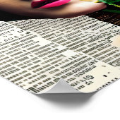 Victoriaans Era  Vrouw met Roze Bloemen Poster (Hoek)