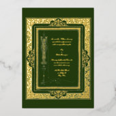  Victoriaans Era Walter Crane Border Wedding Folie Uitnodiging (Voorkant)